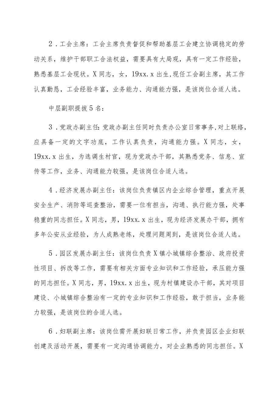 干部提拔人事调整请示科级中层选拔任用报告范文（三篇）.docx_第2页