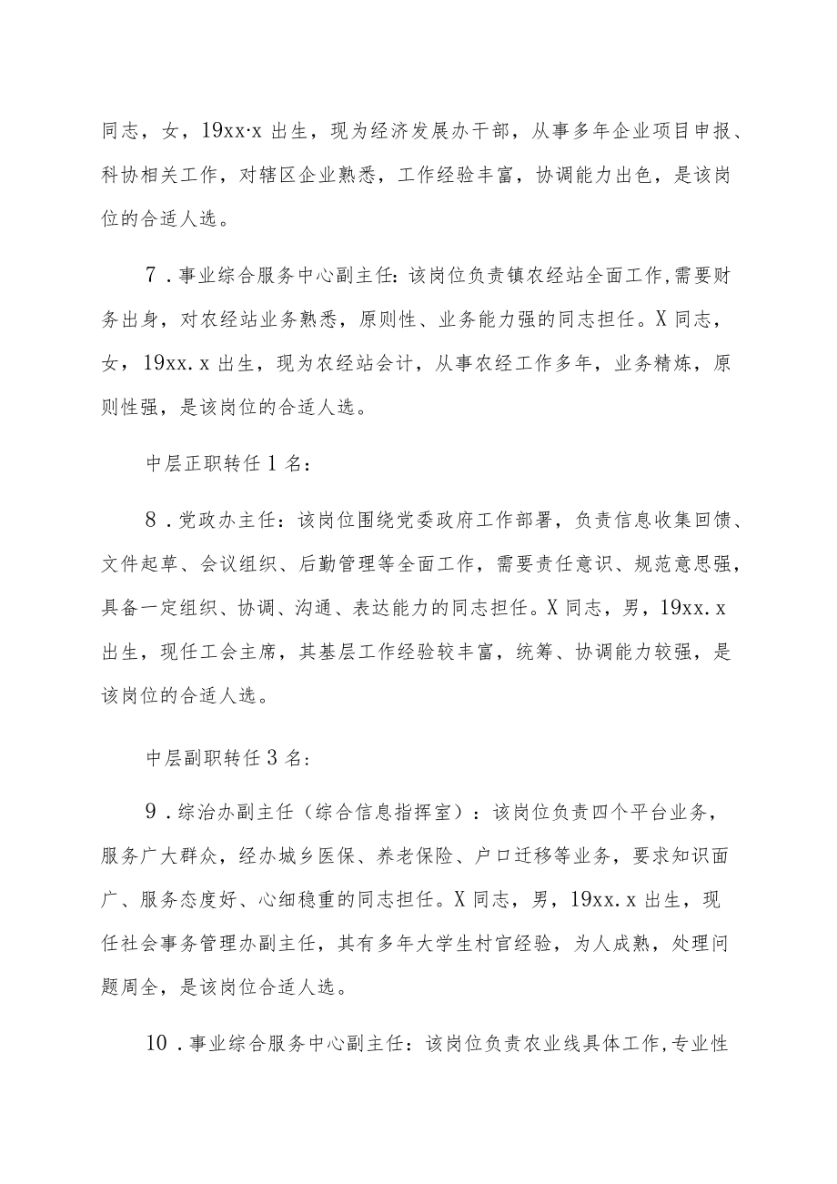 干部提拔人事调整请示科级中层选拔任用报告范文（三篇）.docx_第3页