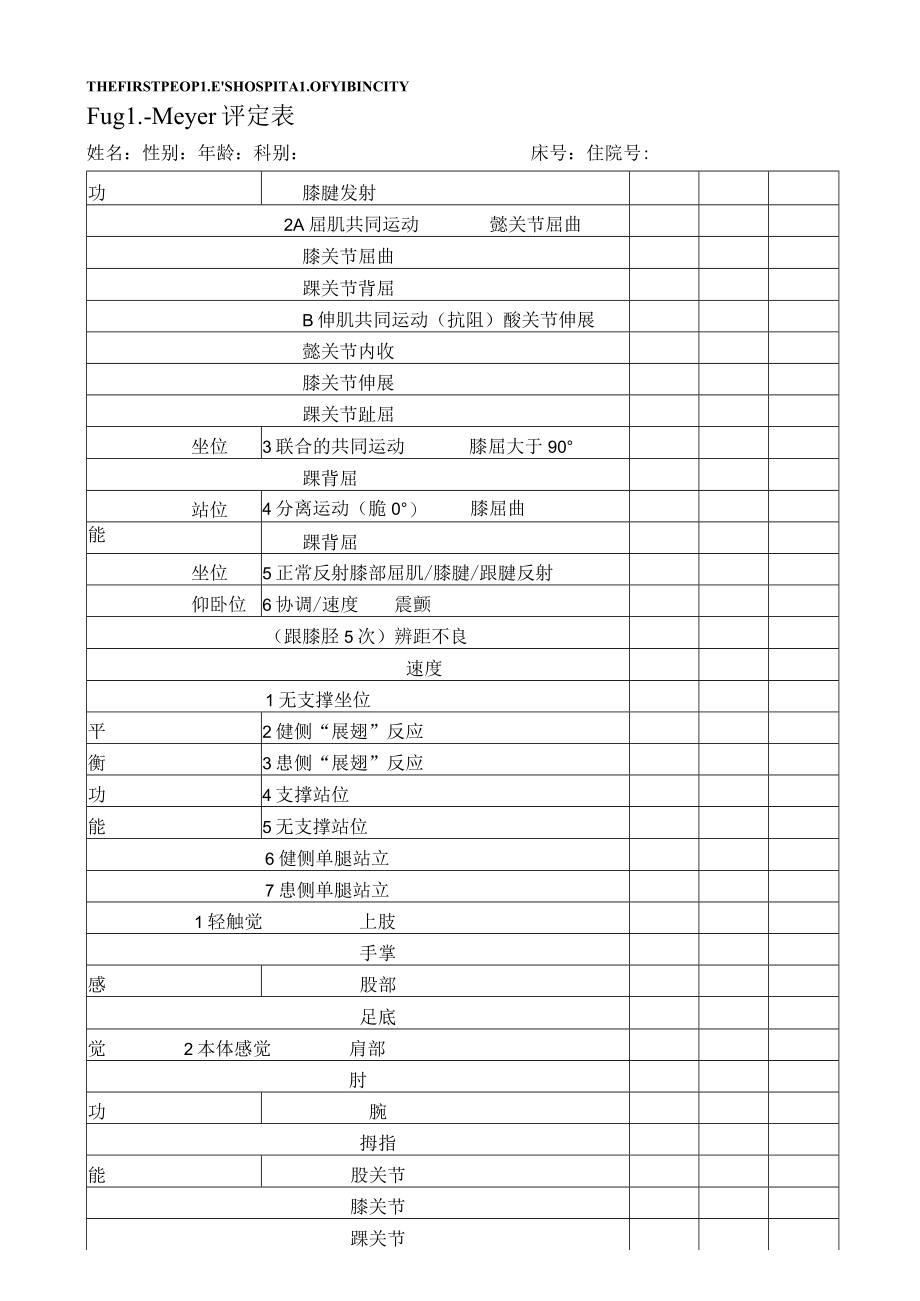 康复医学科偏瘫Fugl-Meyer评定总表.docx_第3页