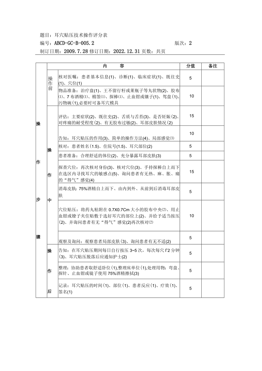 中医护理技术操作耳穴贴压技术操作流程与考核评分标准.docx_第3页