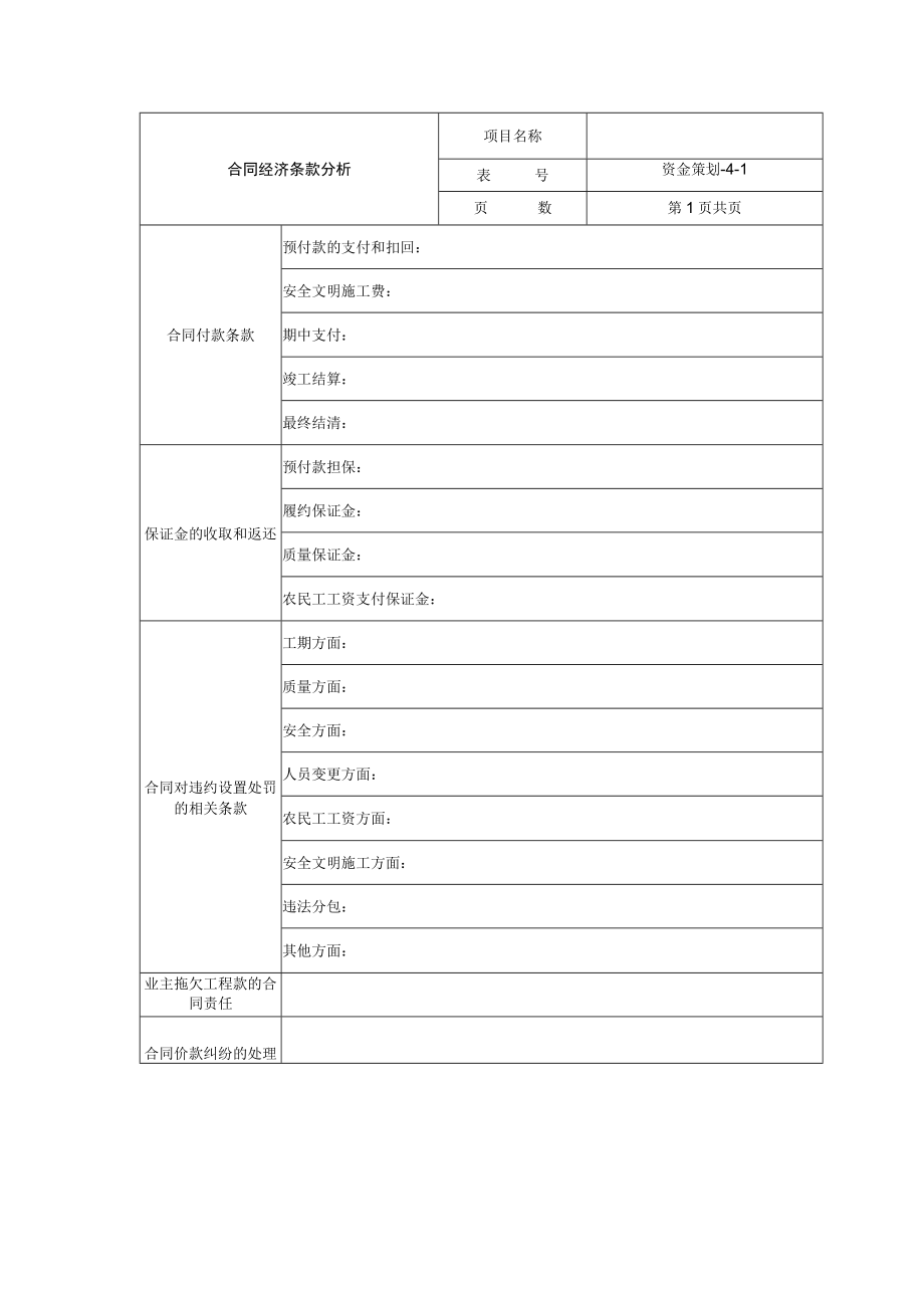 合同经济条款分析表.docx_第1页