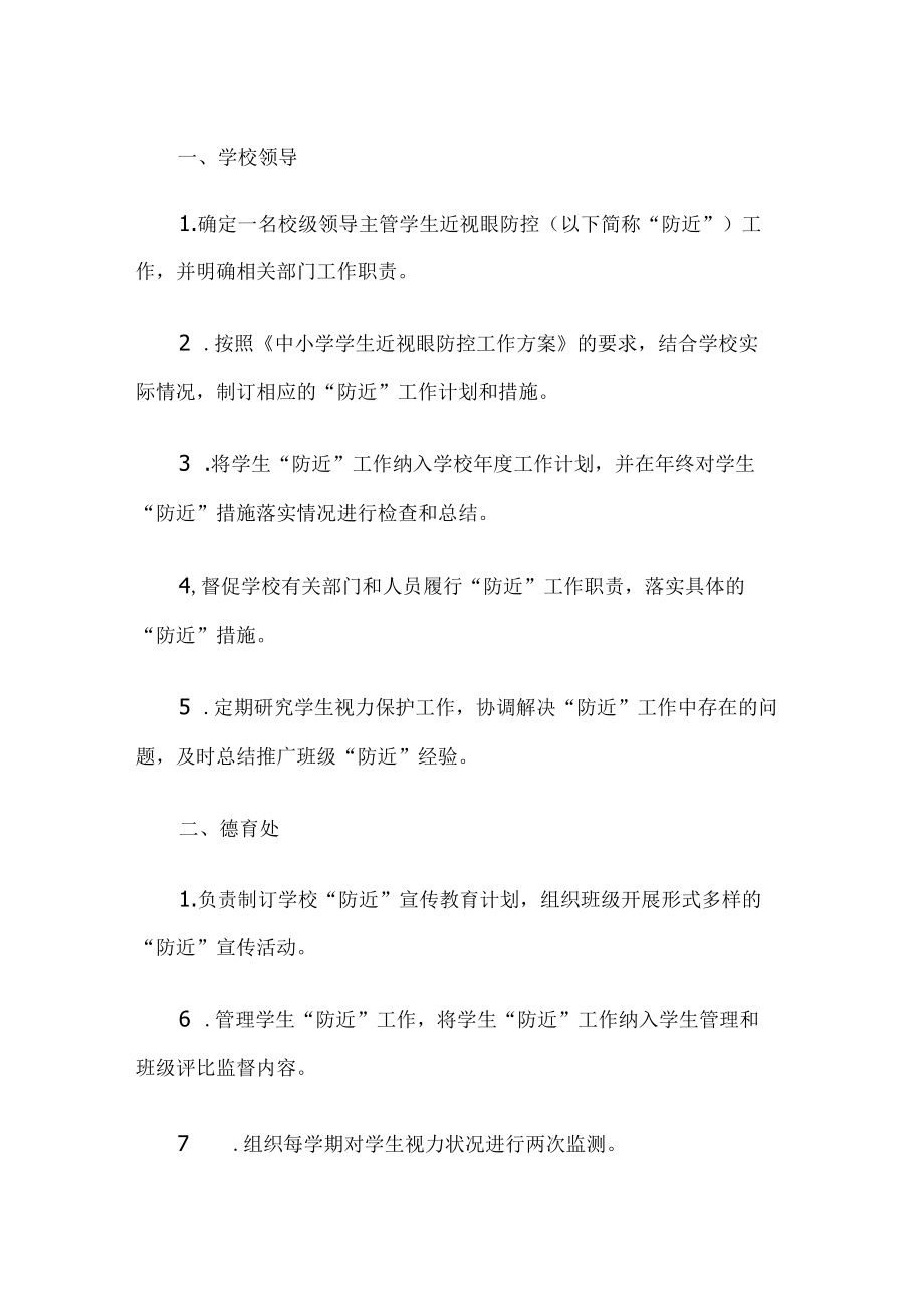 学校防近视职责.docx_第1页