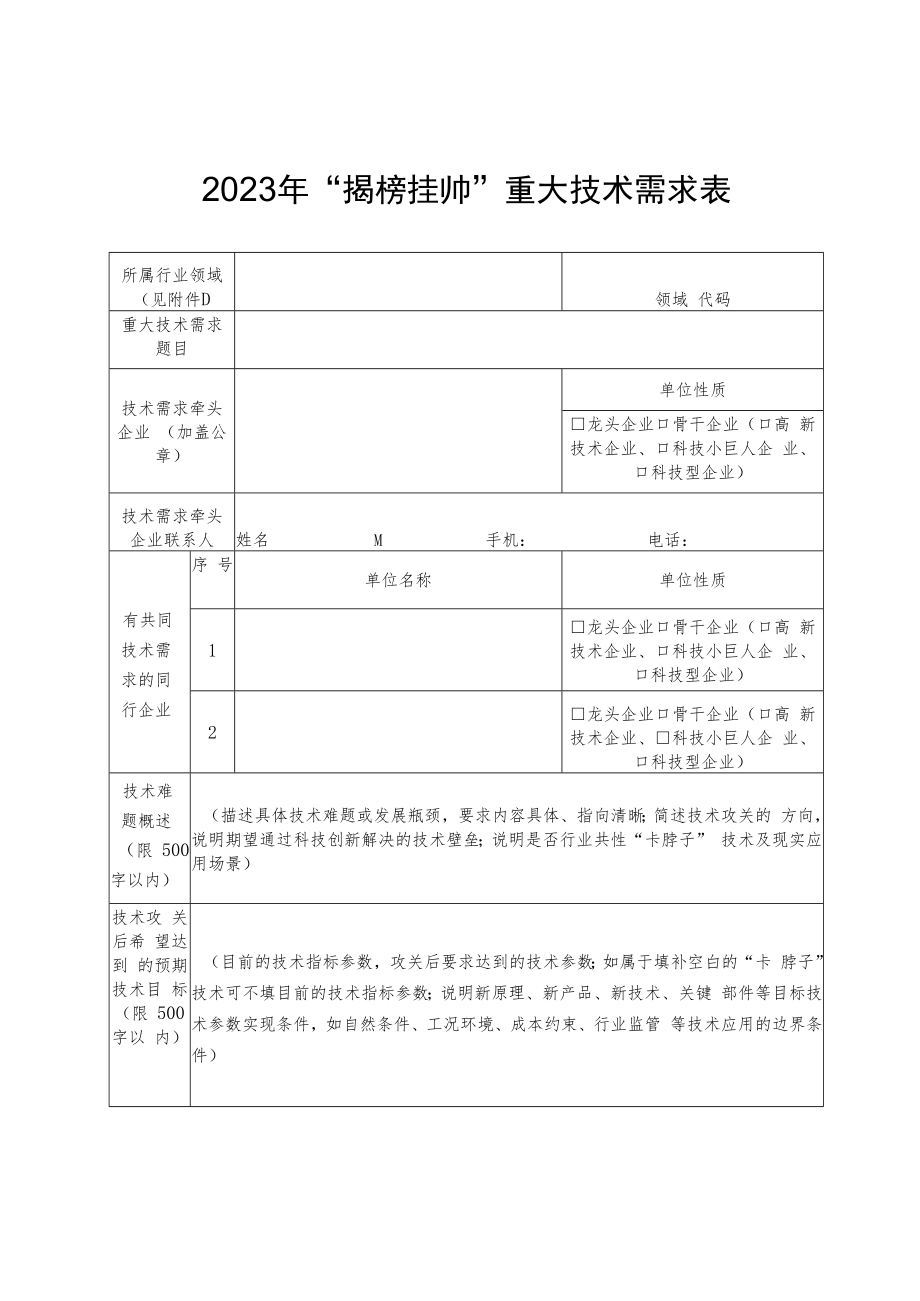 2023年“揭榜挂帅”重大技术需求行业领域.docx_第2页