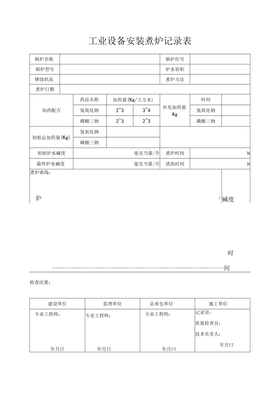 工业设备安装煮炉记录表.docx_第1页