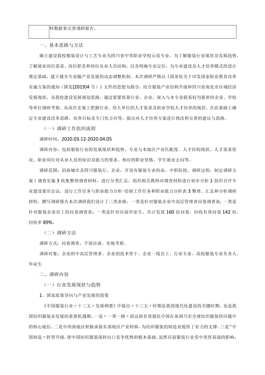 服装设计与工艺专业人才需求与专业建设调研报告.docx_第2页