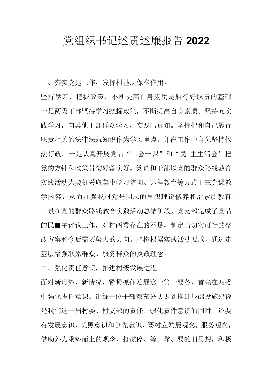 党组织书记述责述廉报告2022.docx_第1页