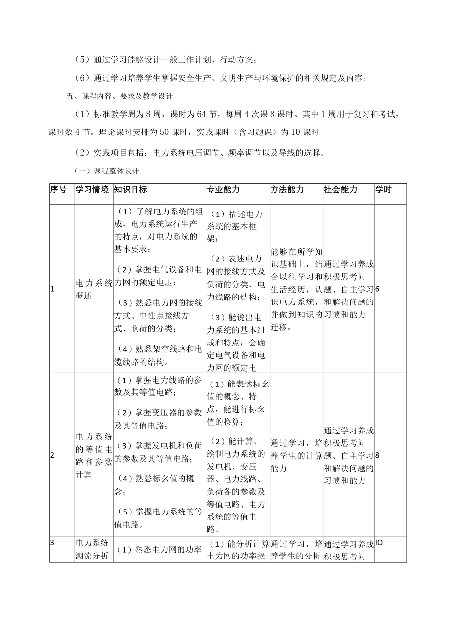 《电力系统基础》课程标准.docx_第3页