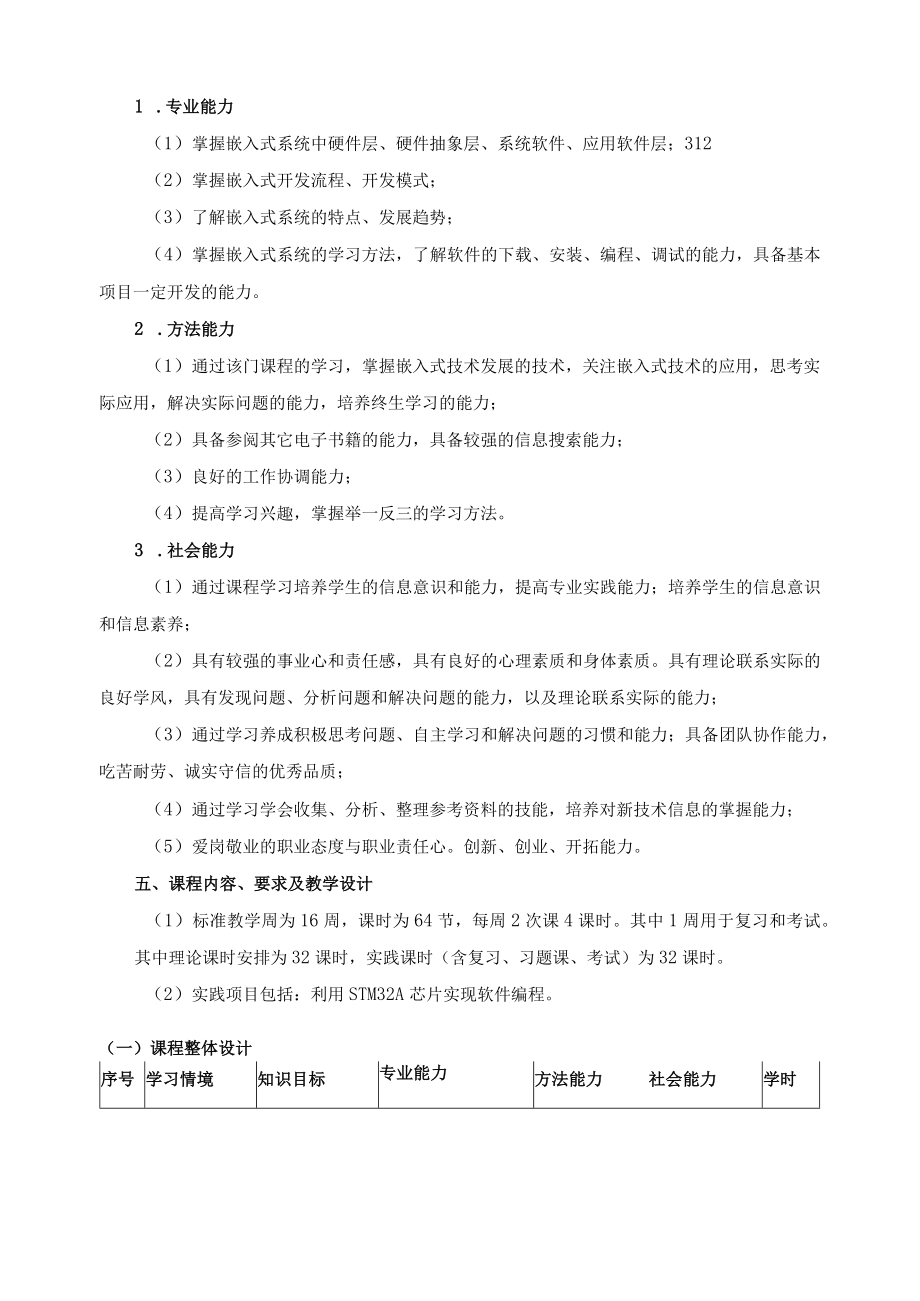 《嵌入式技术》课程标准.docx_第2页