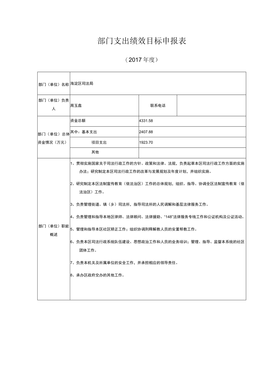 部门支出绩效目标申报表.docx_第1页