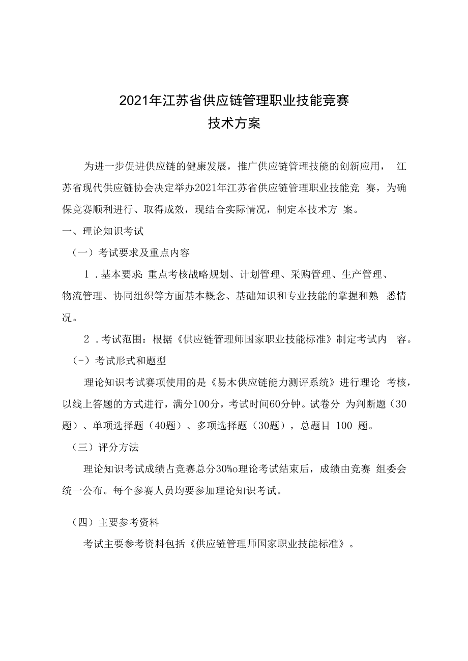 2021年江苏省供应链管理职业技能竞赛技术方案.docx_第1页