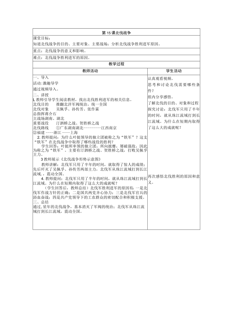 第15课北伐战争.docx_第1页