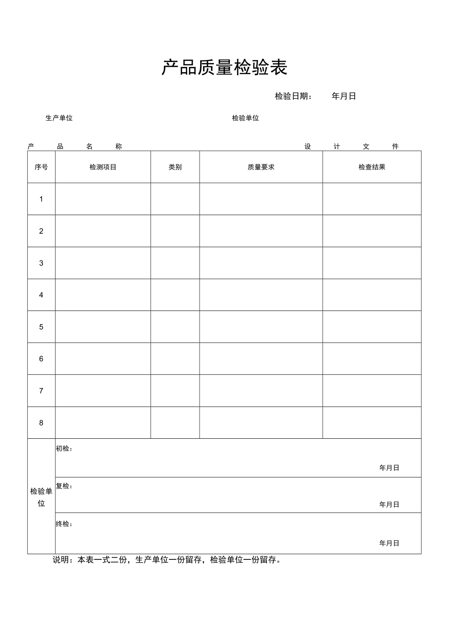 产品质量检验表.docx_第1页