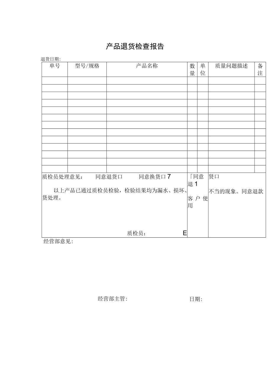 产品退货检查报告.docx_第1页