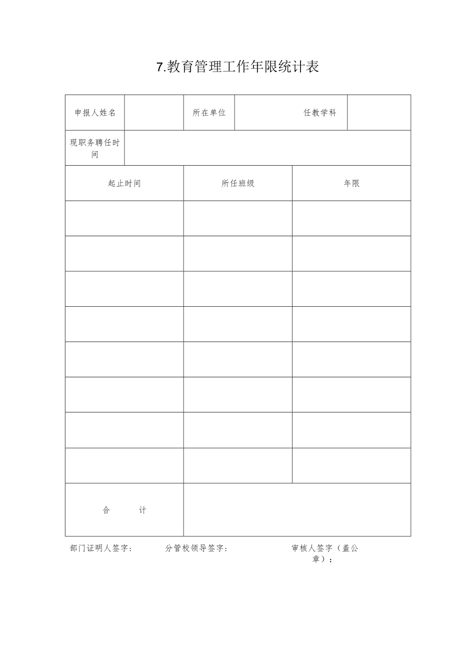 教师职称报送 教育管理工作经历表.docx_第1页