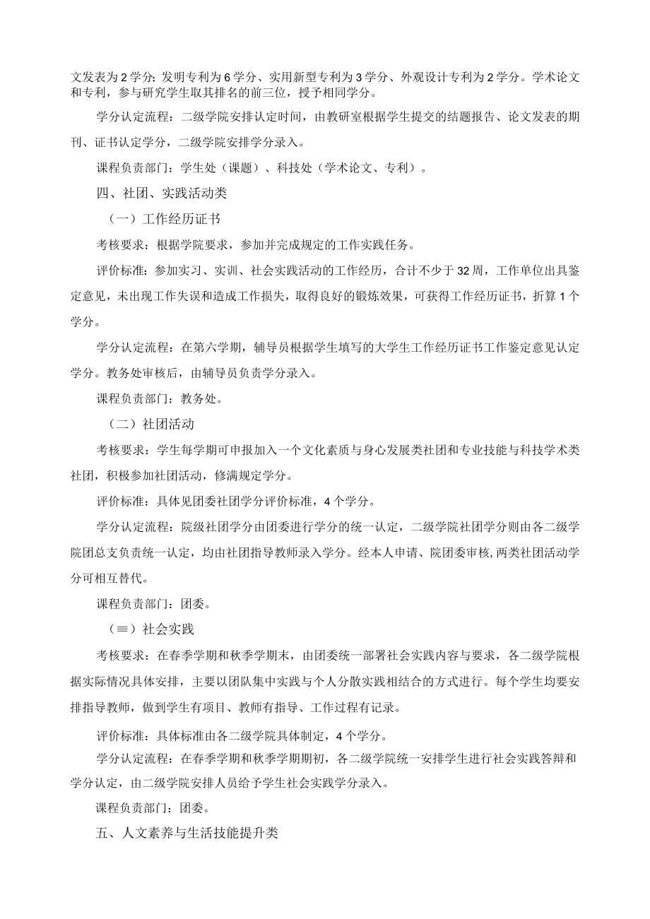 不占学时学分（素质提升课程）评定指标体系.docx_第2页