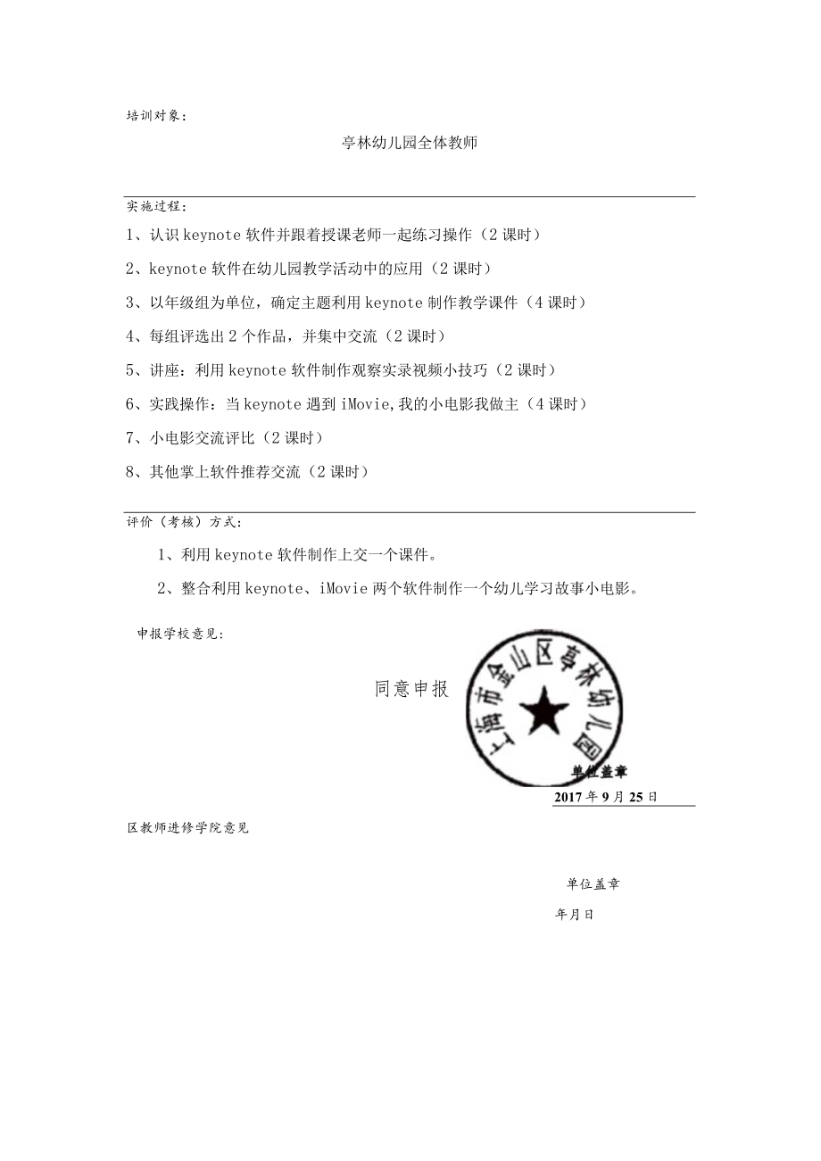 金山区“十三五”校本培训课程申报表.docx_第2页