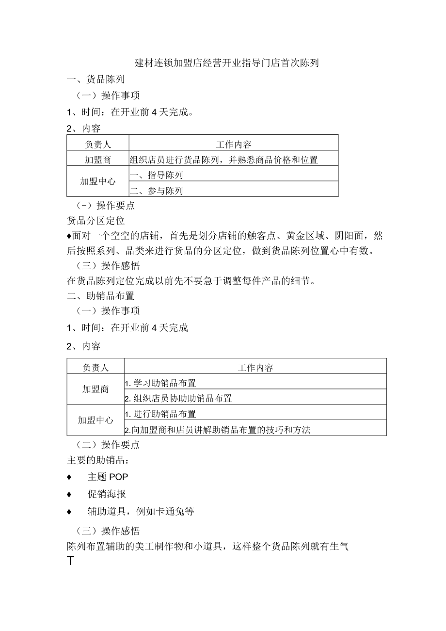 建材连锁加盟店经营开业指导门店首次陈列.docx_第1页