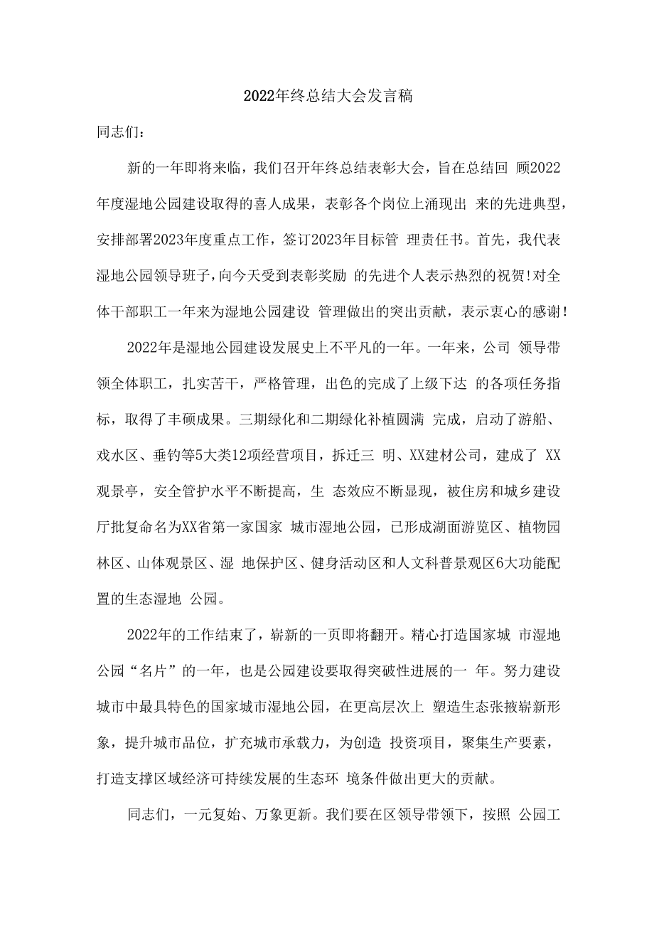 2022年年终总结会发言稿.docx_第1页