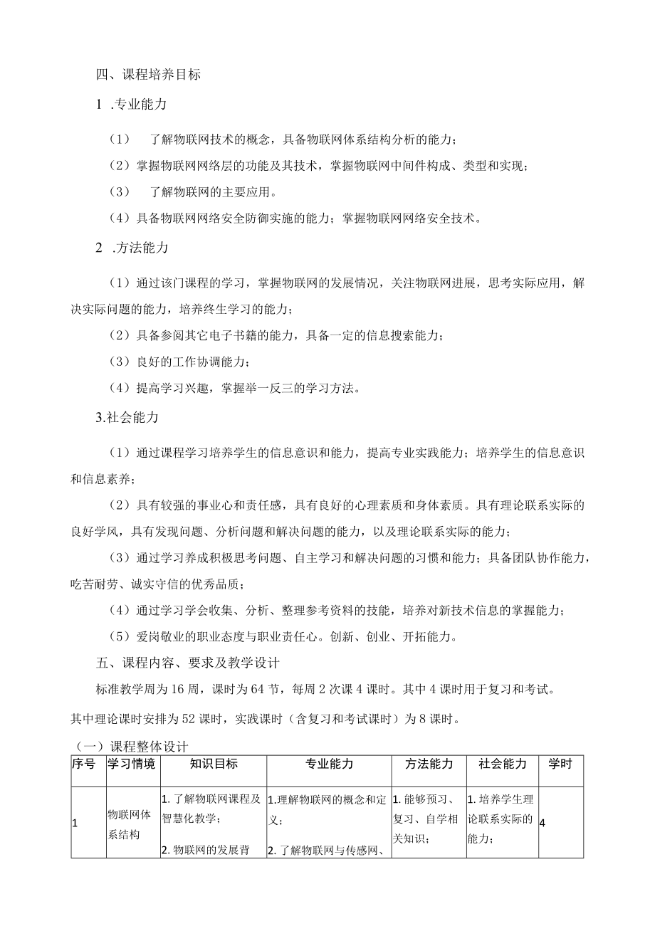 《物联网概论》课程标准.docx_第2页