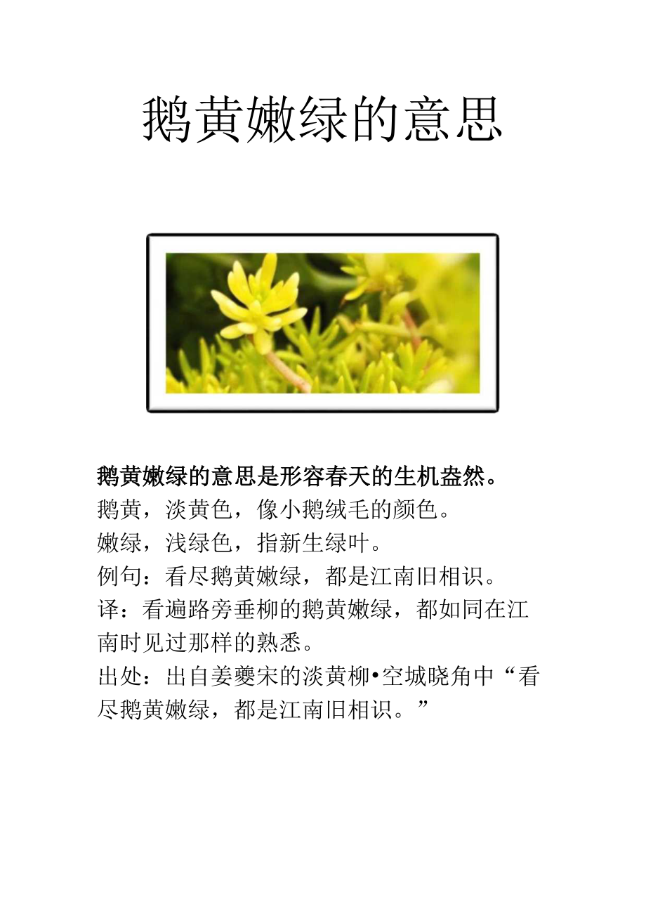 鹅黄嫩绿的意思.docx_第1页