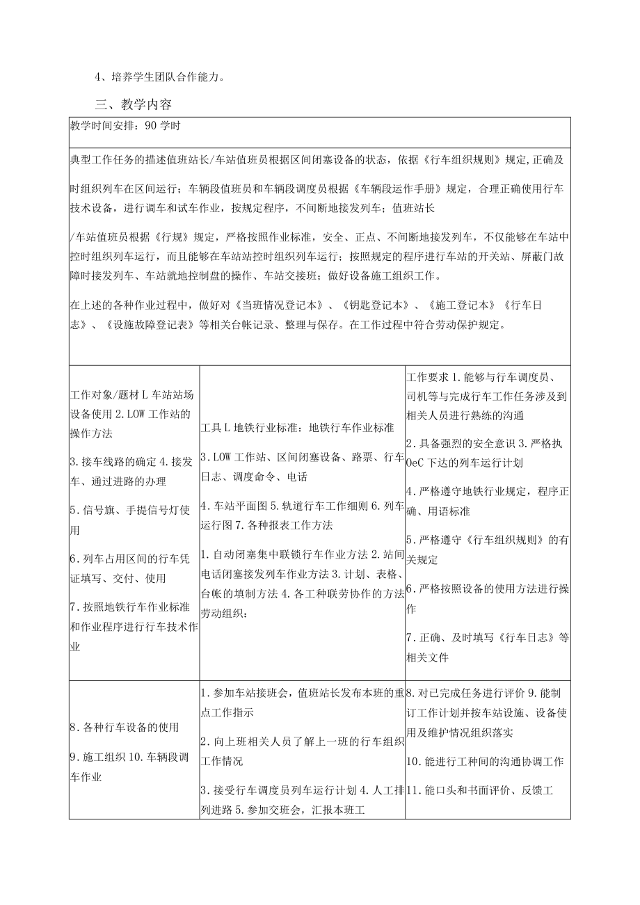 《城市轨道交通行车组织》课程标准.docx_第3页