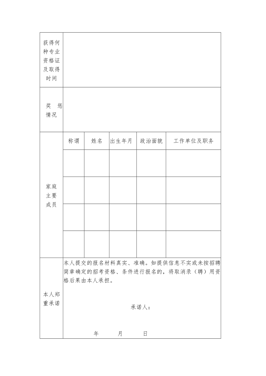 X市X区融媒体中心公开招聘考试报名表.docx_第2页