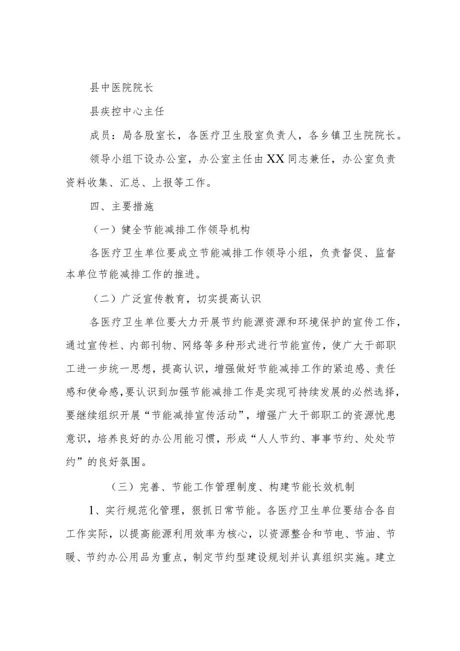 XX县卫生健康和体育局关于卫健系统节能减排工作的实施方案.docx_第2页