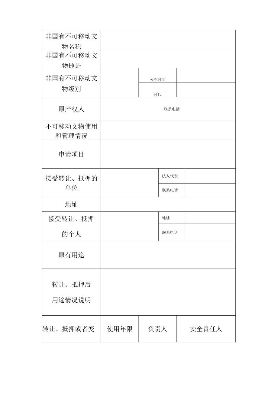 陕西省非国有不可移动文物转让、抵押、变更用途备案表.docx_第2页