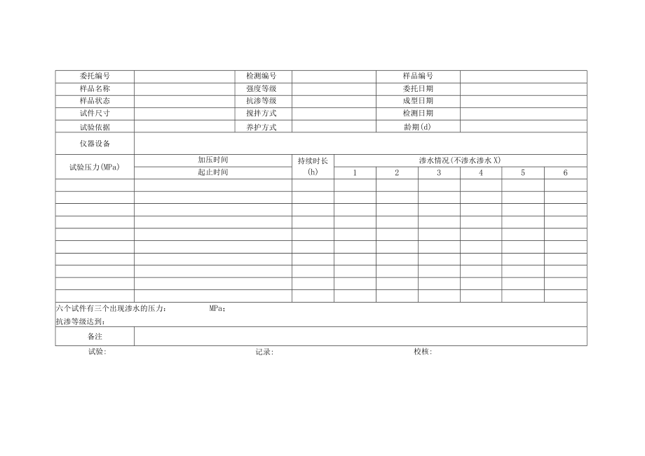 混凝土抗渗试验原始记录.docx_第2页