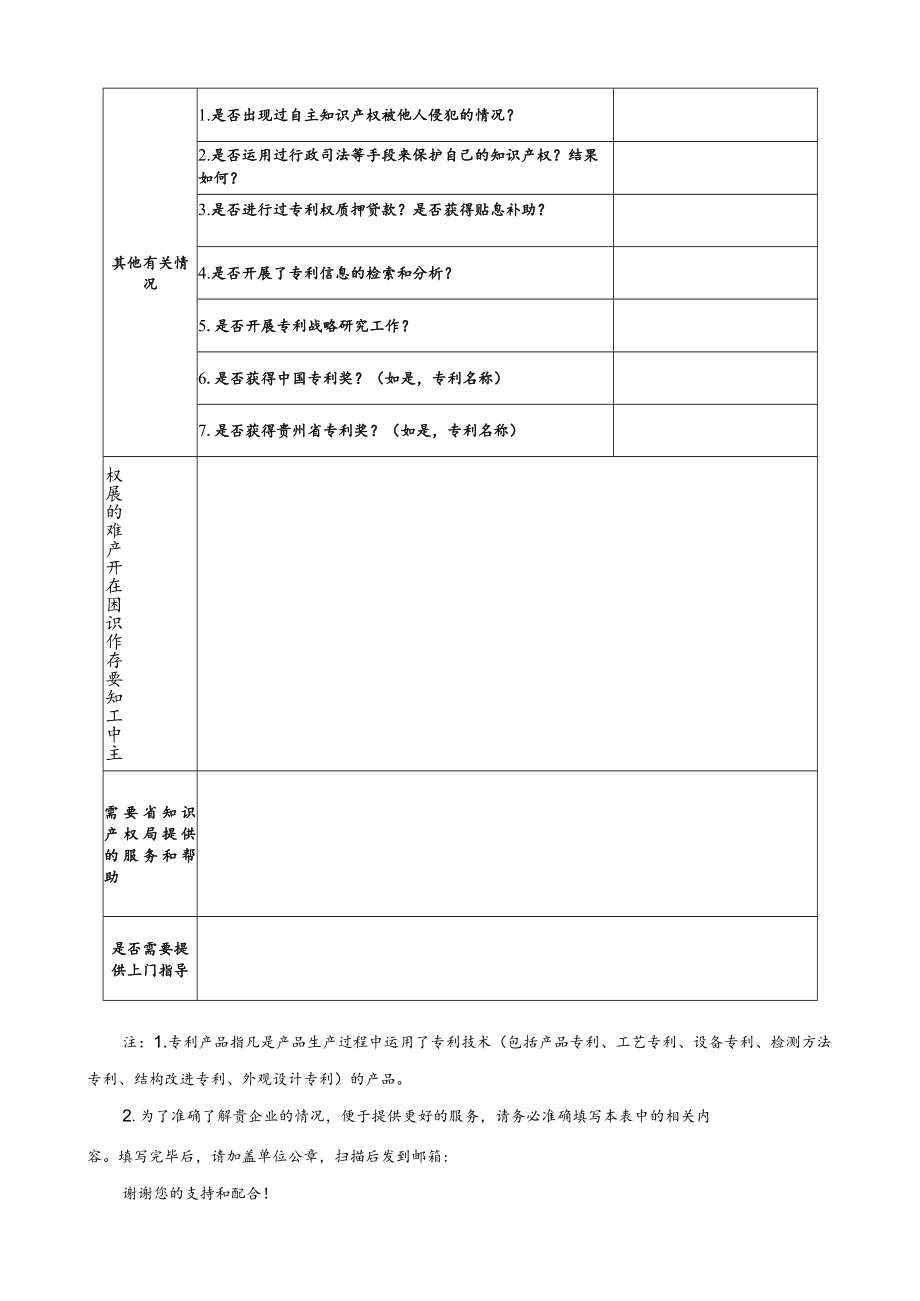 贵州省知识产权优势培育企业知识产权工作开展情况调查表.docx_第2页