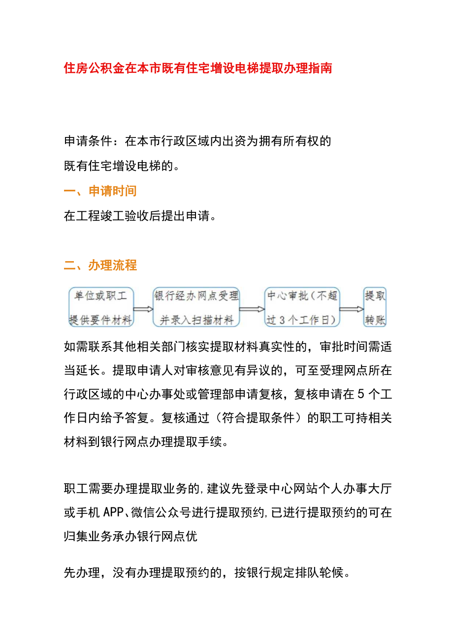 住房公积金在本市既有住宅增设电梯提取办理指南.docx_第1页