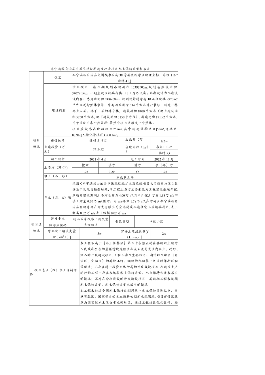 类别建设类丰宁满族自治县中医院迁址扩建及改造项目水土保持方案报告表.docx_第3页