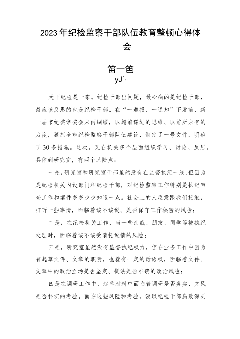 2023年纪检监察干部队伍教育整顿心得体会集合四篇.docx_第3页