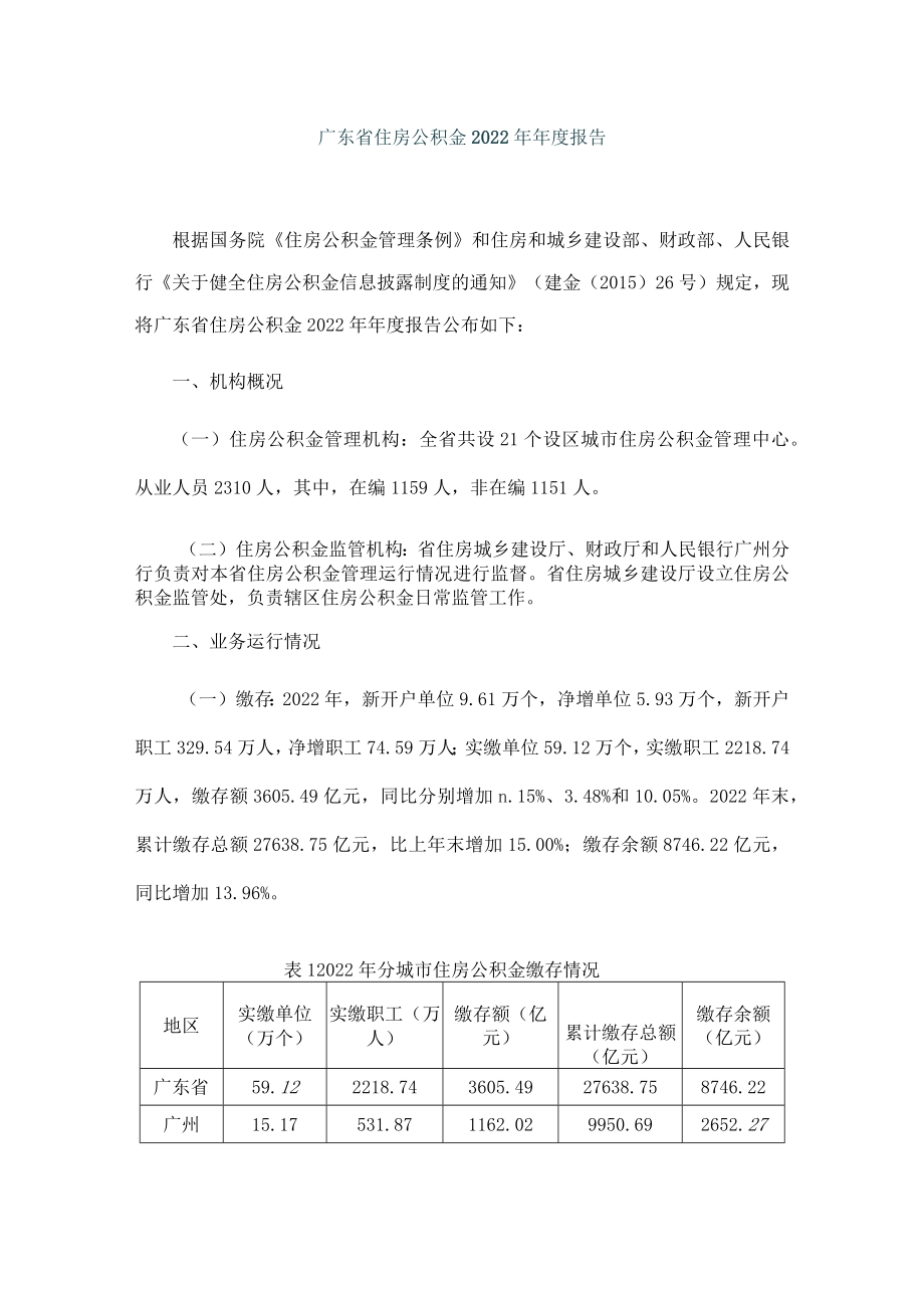 广东省住房公积金2022年年度报告.docx_第1页