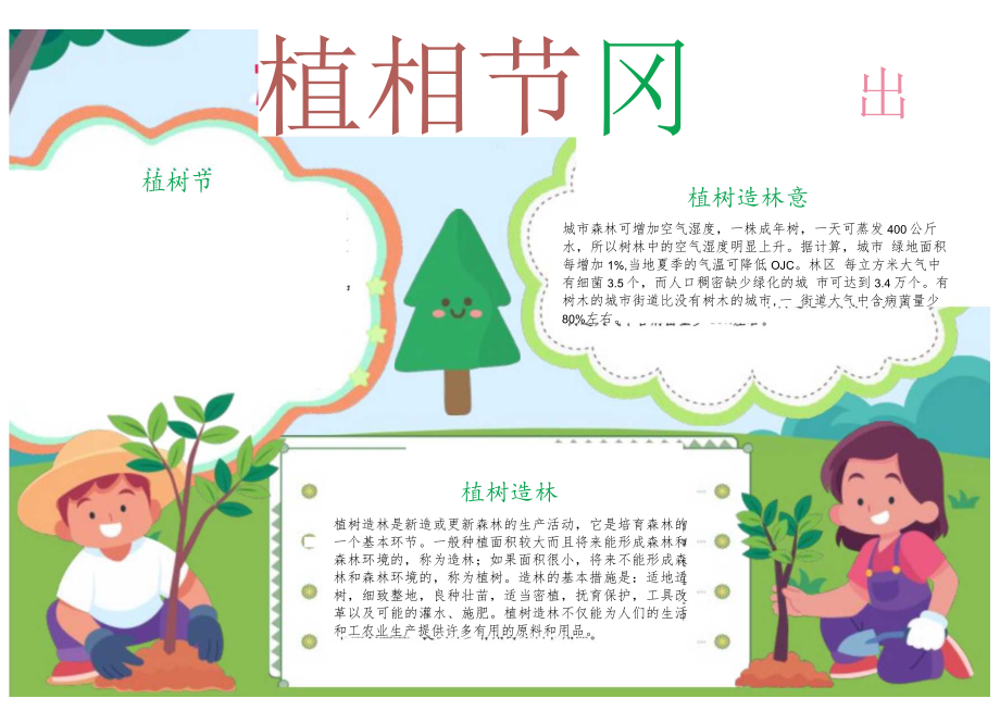 植树节小报保护爱护环境环保树木地球小报A4手抄报小报.docx_第1页