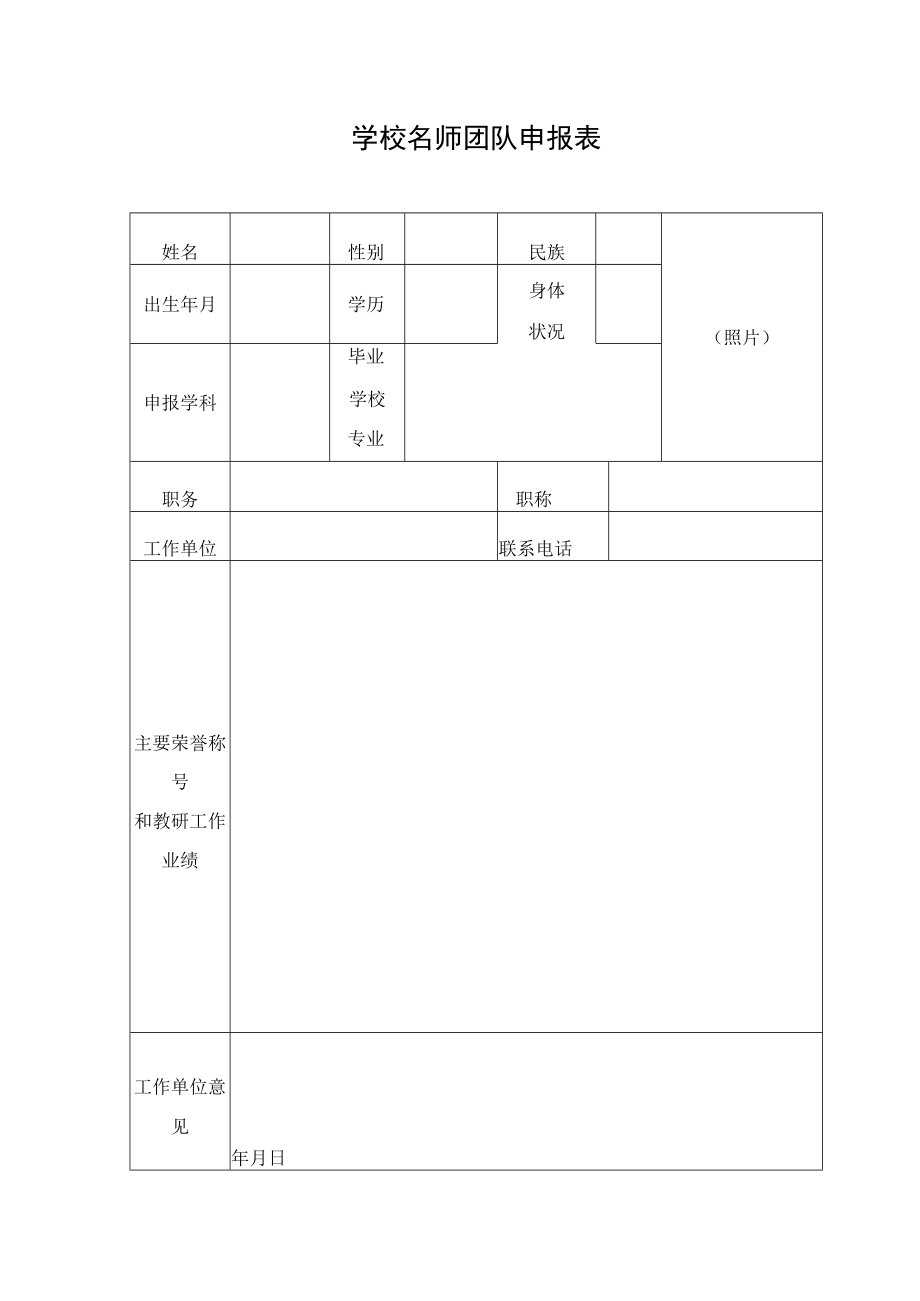 学校名师团队申报表.docx_第1页