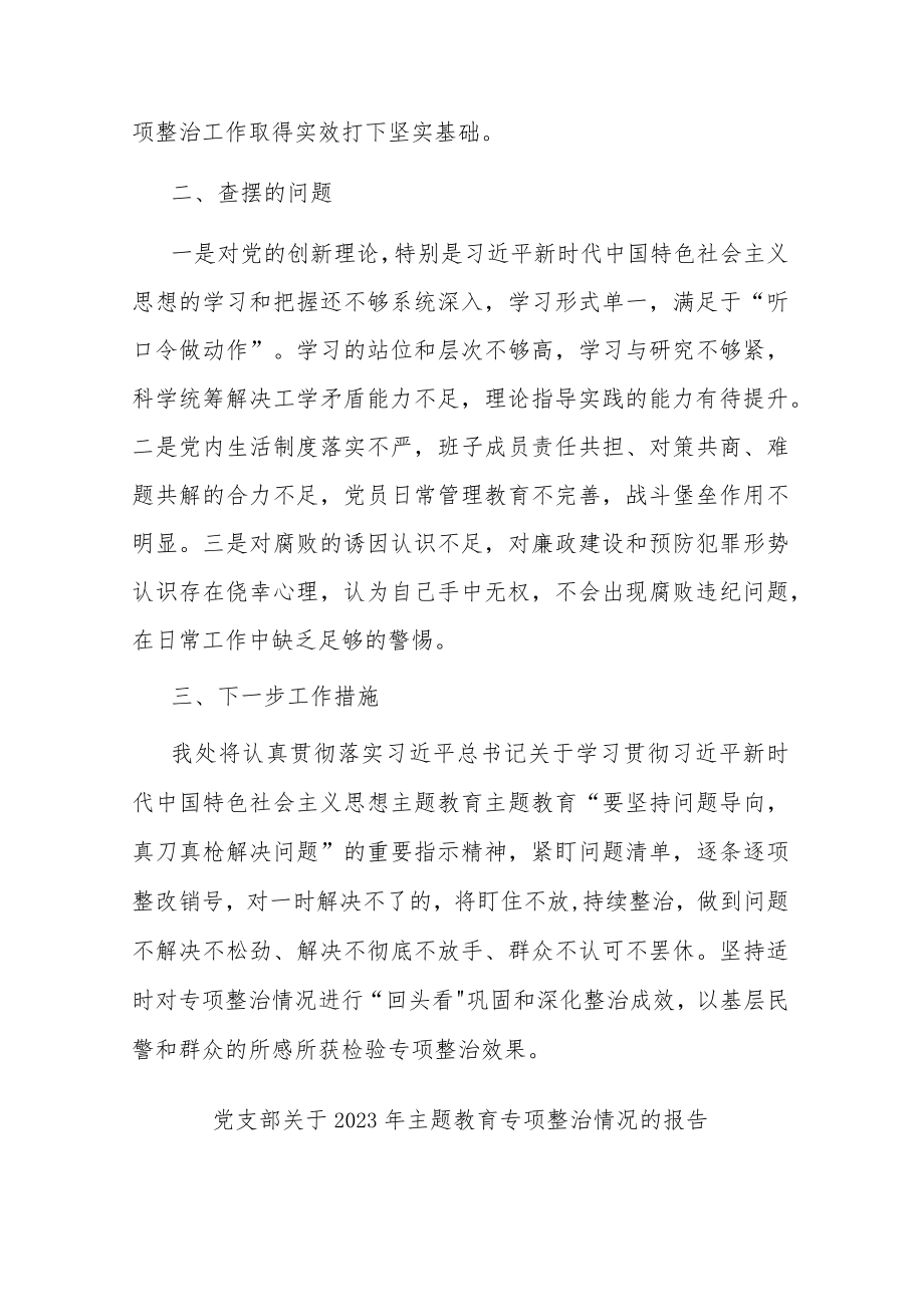 党支部关于2023年主题教育专项整治情况的报告(共二篇).docx_第3页