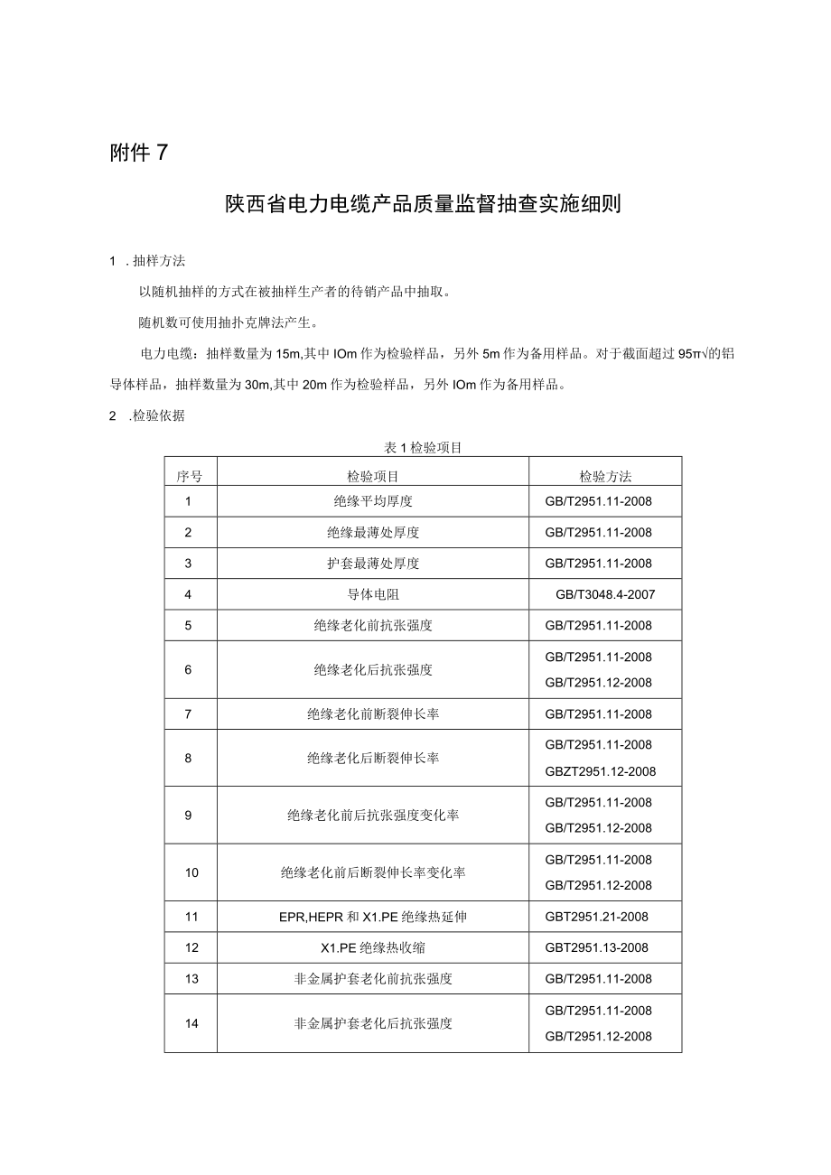 陕西省电力电缆产品质量监督抽查实施细则.docx_第1页