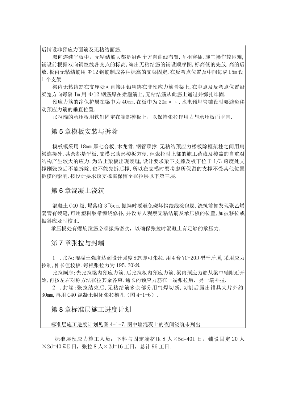 高层公寓无粘结预应力结构施工工程文档范本.docx_第2页