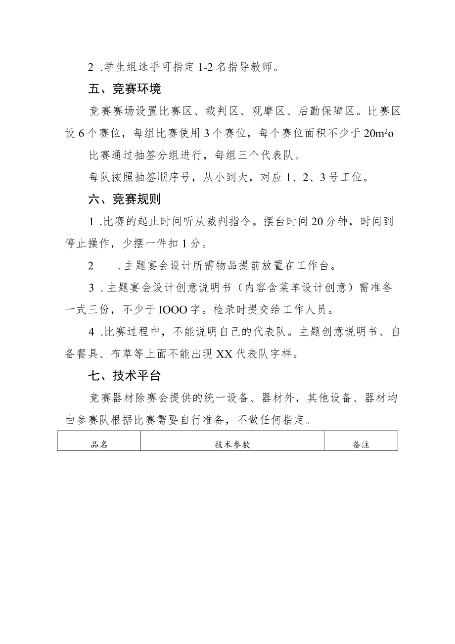 技能兴威”第一届威海市职业技能大赛“餐厅服务”赛项技术工作文件.docx_第2页