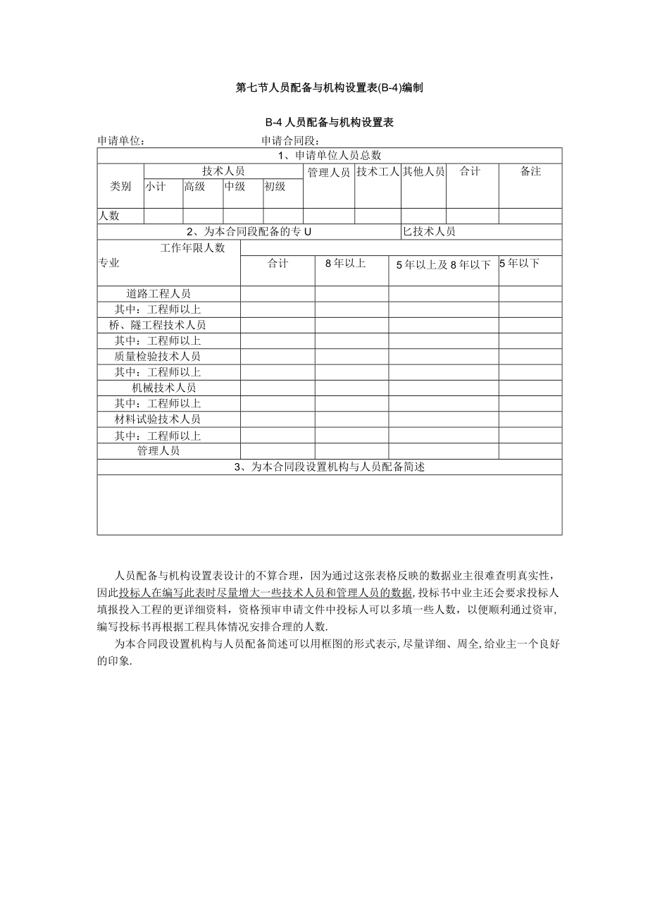 第七节人员配备与机构设置表编制工程文档范本.docx_第1页