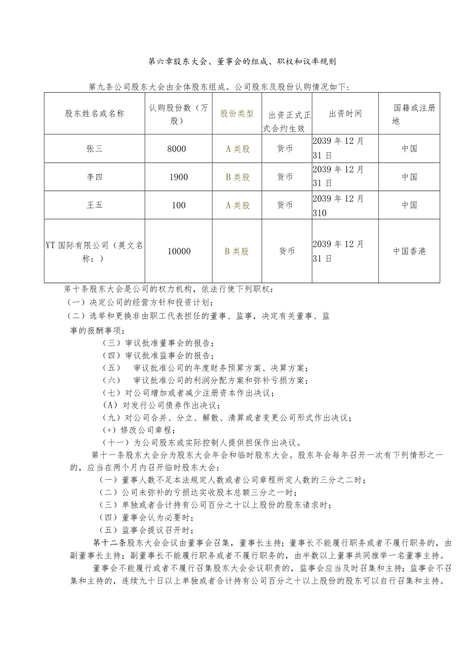 办公文档范本同股不同权公司章程股份公司AB股模式.docx_第2页