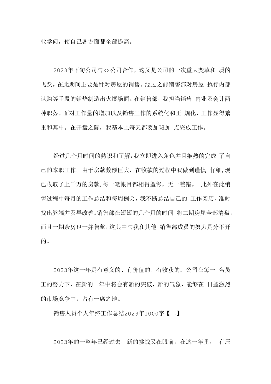 销售人员个人年终工作总结1000字.docx_第2页