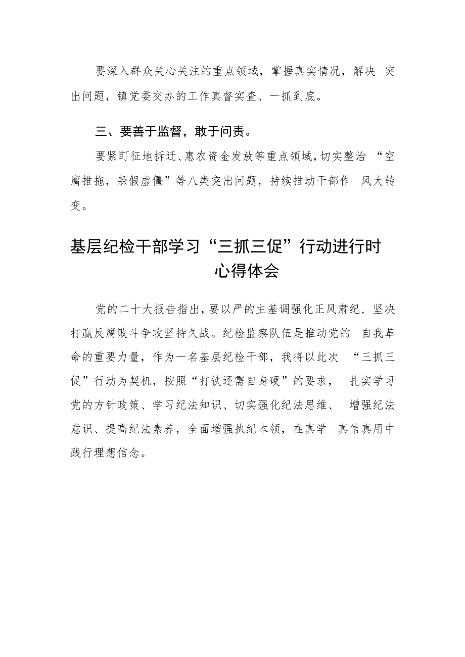 纪检监察机关【“三抓三促”行动进行时】心得体会合篇【三篇】.docx_第3页