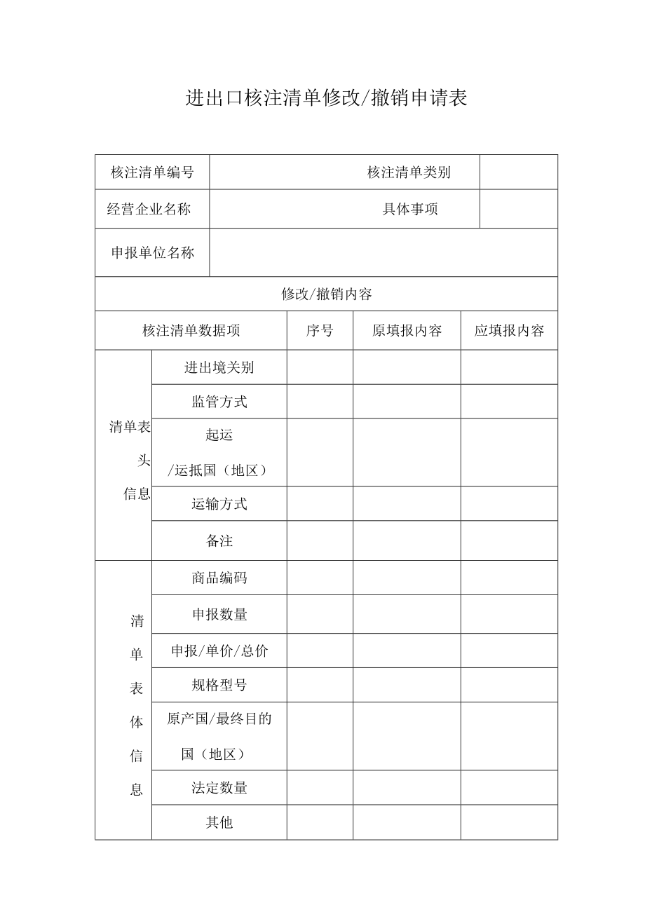 进出口核注清单修改撤销申请表.docx_第1页