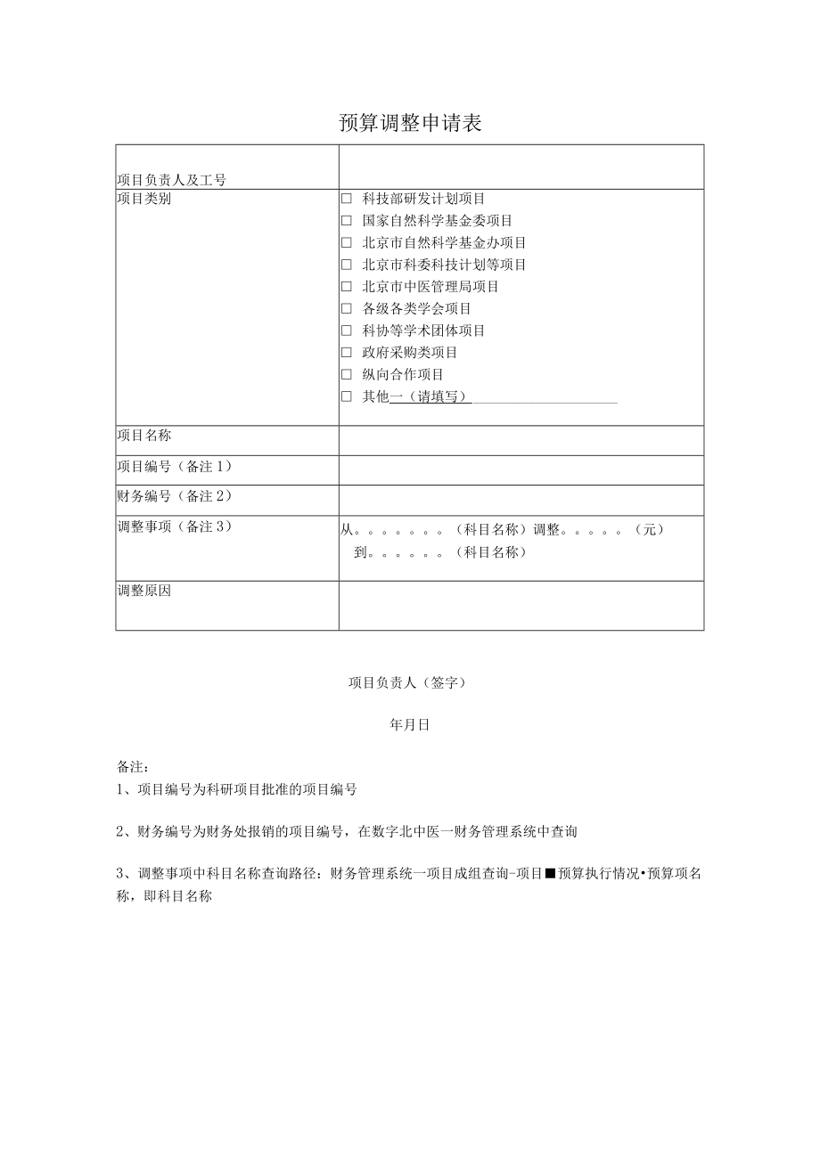 预算调整申请表.docx_第1页