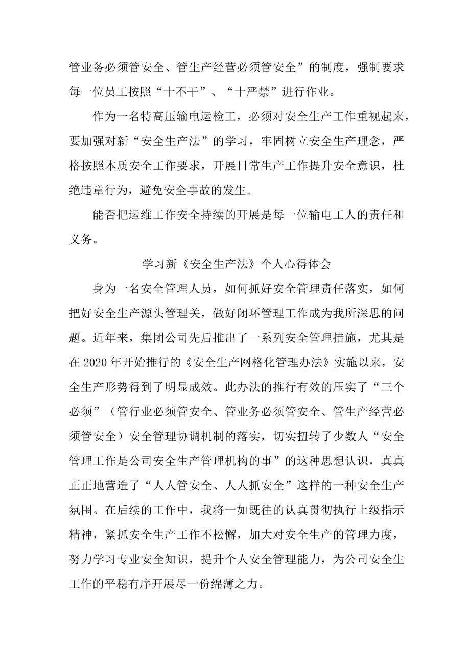 企业领导干部学习新《安全生产法》心得体会 （汇编4份）.docx_第3页