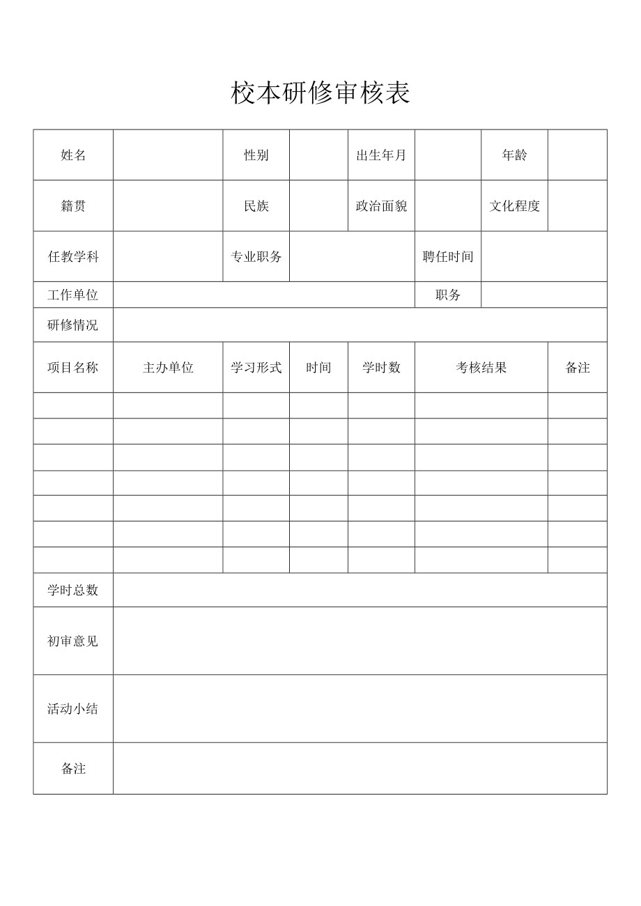 校本研修记录表.docx_第1页