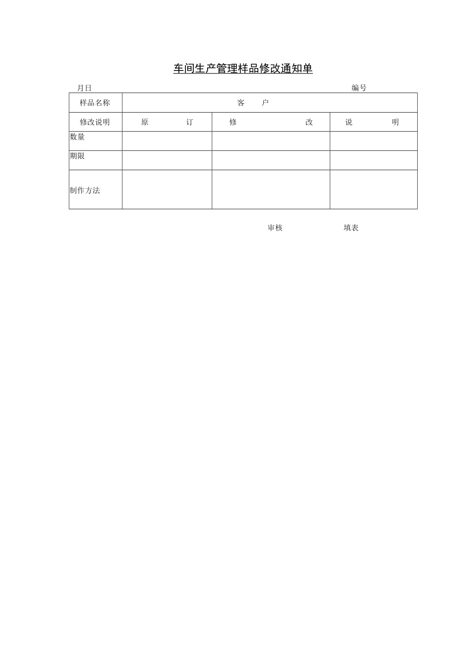 车间生产管理样品修改通知单.docx_第1页