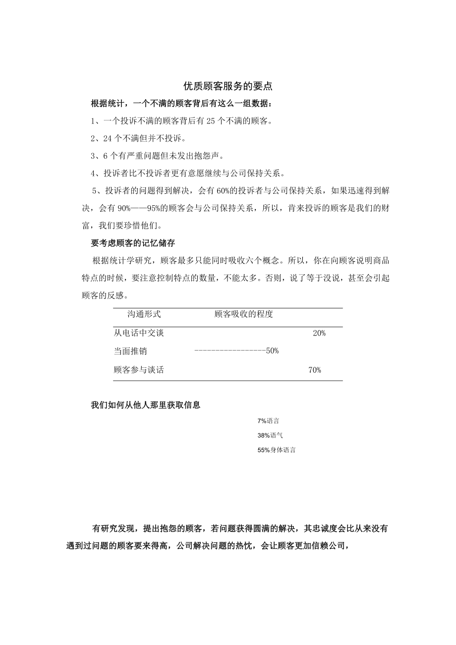 优质顾客服务的要点.docx_第1页